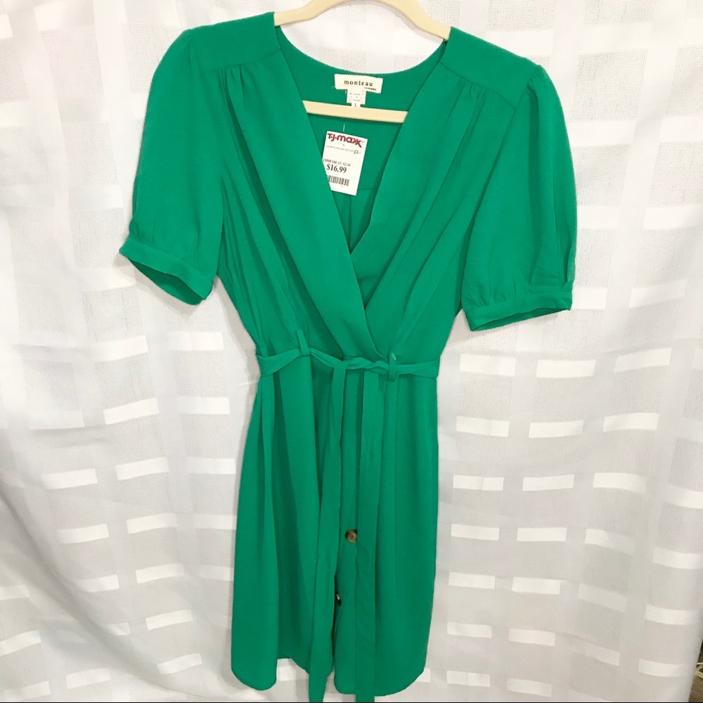 Green mini dress